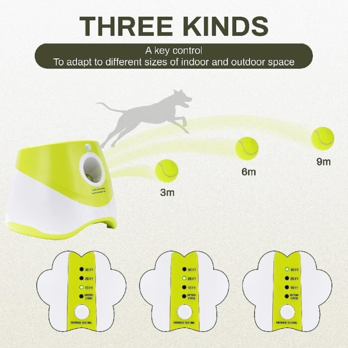 Only Supports Self Pickup  Dog Ball Thrower, Automatic Ball Launcher, Indoor-Outdoor Interactive Dog Toy With Three Scopes, Includes Balls And A Data Cable, Grey-Green - Image 7