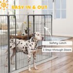 Dog Playpen For Indoor Outdoor, 24 Panels 44.5 H Puppy Playpen With Lockable Door, DIY Shape Pet Exercise Fence, Black - Image 5