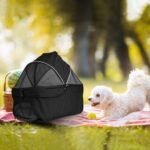 1Pc 4-Wheels Pet Stroller Foldable Carrier Strolling Cart Travel Jogger Pet Stroller With Removable Liner Storage Basket For Dog Cat - Image 6